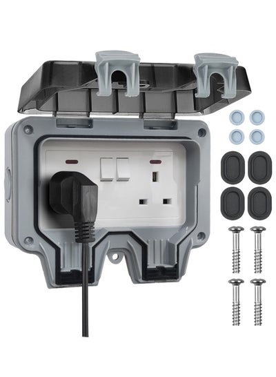 Outdoor Plug Socket Box Double Outdoor Plug Socket IP66 Weatherproof, Switched Power Wall ...