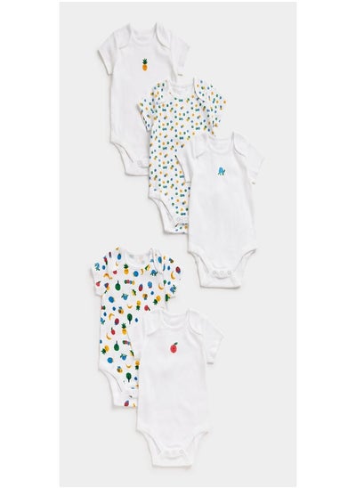 Buy Fruit Short Sleeved Bodysuits 5 Pack in UAE