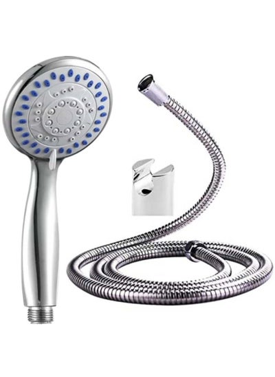 Buy Handshower With Hose Silver Hand Shower for Bathroom Handheld Shower with Stainless Steel Flexible Hose Pipe With Adjustable Wall Hook Massage Shower Hand Shower Full Set Bided Sprayr in Saudi Arabia