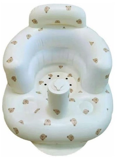 اشتري COOLBABY Baby Inflatable Seat for Babies 3-36 Months, Built in Air Pump Infant Back Support Sofa, Infant Support Seat Toddler Chair for Sitting Up, Baby Shower Chair (Bear Head) في الامارات