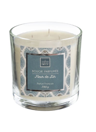 Buy Fleur De Lir Scented Jar Candle White 390 g in Saudi Arabia