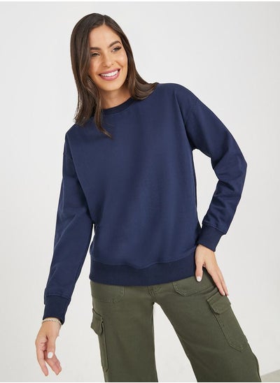 Buy Regular Fit with Round Neck Sweatshirt in Saudi Arabia