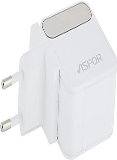 اشتري Aspor a835 pd+ qc fast charger/eu pin + typec to lightning pd cable - white في مصر
