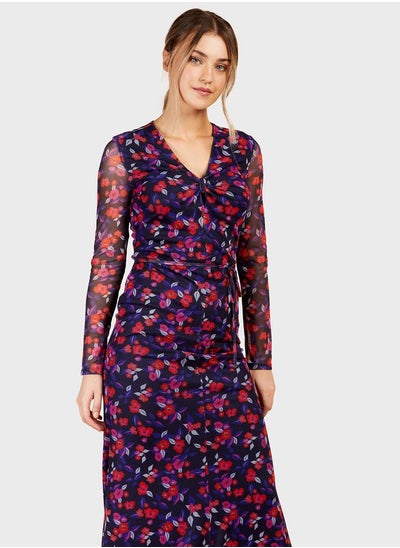 Buy Cut Out Floral Printed Dress in Saudi Arabia