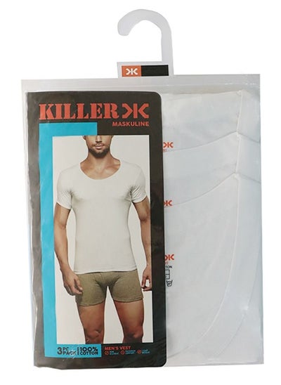 Buy Mens Undershirt 3pc White in UAE