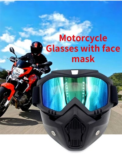 Buy Mask Goggles Harley Off-road Motorcycle Goggles Riding Helmet Ski Retro Goggles Glasses Bicycle in UAE