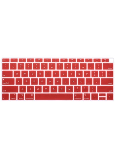 Buy US Layout English Keyboard Cover for MacBook New Air 13 Inch with Retina Display and Touch ID Model A1932 Release 2018/2019 Wine Red in UAE