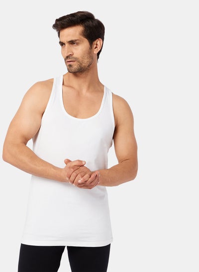 Buy Pack Of 3 White  Lycra Sleeveless T-Shirt in Egypt