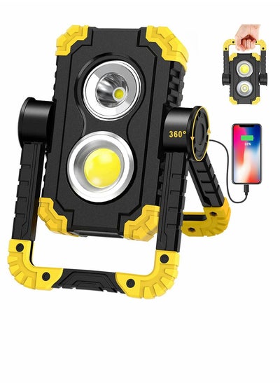 اشتري Work Light Rechargeable LED Portable Flood Lights 4 Modes COB Waterproof 10W 1000LM for Outdoor Camping Hiking Emergency Car Repairing and Job Site Lighting في الامارات