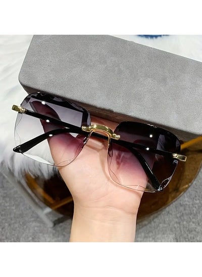 اشتري Square Rimless Fashion Sunglasses for Women Men في الامارات