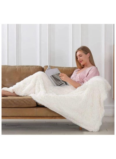 اشتري COMFY SOFT & FLUFFY CLASSIC FUR BLANKET/THROW WHITE في الامارات