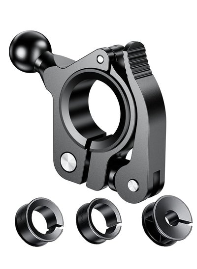 اشتري Aluminum Alloy 17mm Ball Handlebar Mount Quick and Release Spherical Base with 3 Rubber Rings for Garmin Bike Motorcycle Scooter Phone Mounts Black في الامارات