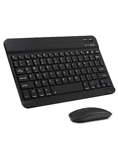 Buy Ultra-Slim Bluetooth Keyboard and Mouse Combo Rechargeable Portable Wireless Keyboard Mouse Set for Apple iPad iPhone iOS 13 and Above Samsung Tablet Phone Smartphone Android Windows (Black) in UAE