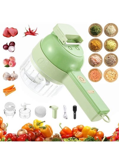 Buy 4 in 1 Handheld Electric Vegetable Cutter Set, Portable Electric Vegetable Cutter, Multifunctional Wireless Electric Grinder For Garlic Pepper Chili Onion Celery in Saudi Arabia