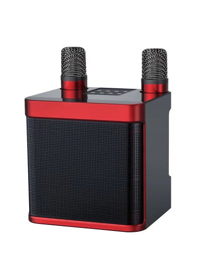 اشتري Cross-border household karaoke 203 Bluetooth speaker wireless microphone audio integrated KTV wireless microphone suit Black and Red في الامارات