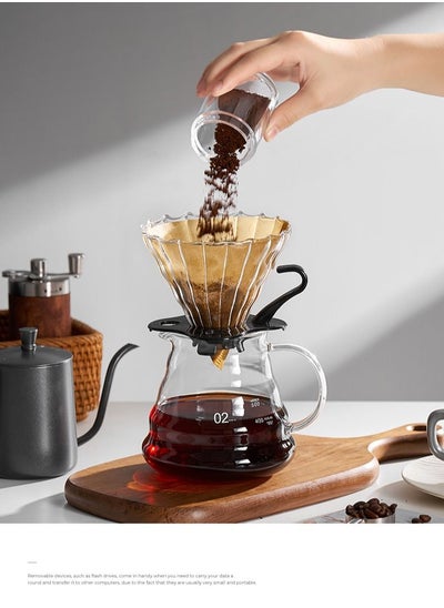 Buy Manual V60 Hand Drip Coffee Maker 600ml Set Pack Of 2 in Saudi Arabia