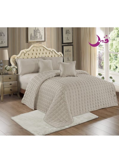 Buy Bed Comforter Set Soft Velvet Without Fur 6-Piece System Compressed Size 240x220 in Saudi Arabia