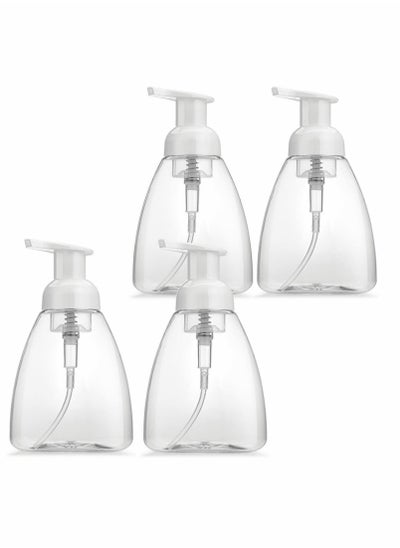 Buy Foaming Soap Dispenser, 4 Pack Hand Soap Dispensers Refillable Plastic Foam Soap Dispenser Bottle, Oval with White Pumps Empty Plastic Liquid Soap Pump Bottles for Kitchen Bathroom in UAE