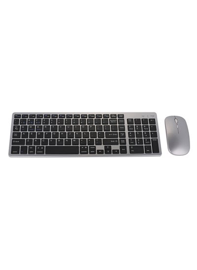 Buy New 2.4G Bluetooth 5.0 Dual-Mode Wireless Keyboard Mouse ComboSilver Black-keyboard and mouse suit Silver Black-keyboard and mouse suit in Saudi Arabia