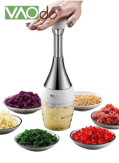 Buy Food Chopper Hand Chopper Dicer Easy to Clean Manual Slap Vegetable Chopper Onion Cutter Garlic Chopper Mincer for Onion Nut Tomato Pepper Celery in UAE