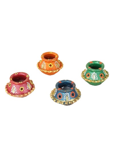 اشتري Omya Clay Diya, Multicolour - Set of 4 في الامارات