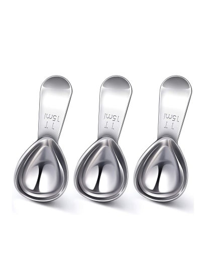 Buy 3 Pieces Coffee Scoop Stainless Steel Scoops Short Handle Tablespoon Measuring Spoons for Tea Sugar in UAE