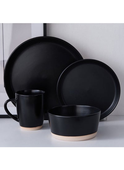 Buy Foggy Finesse 16-Piece Stoneware Dinner Set 26x2x26 cm in UAE