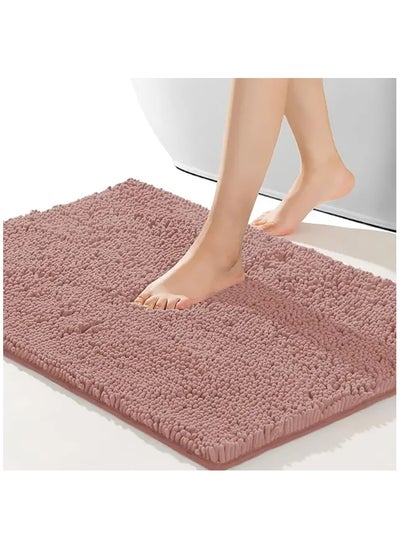 اشتري Bathroom Rugs, Machine Washable Bathroom Floor Mat with Non-Slip Bottom, Bath Carpet for Bathroom(Pink) في السعودية