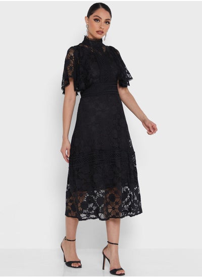 Buy Angel Sleeve Lace Dress in Saudi Arabia