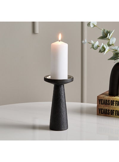 Buy Verve Wooden Pillar Candleholder 10 x 18.5 x 10 cm in UAE