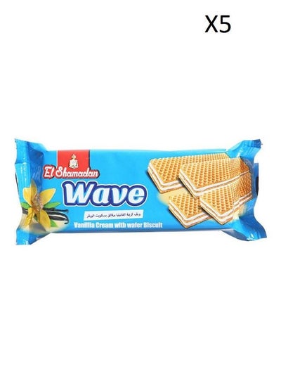 Buy Wave Wafer Biscuit Filled With Vanilla Cream - Pack of 5 in Egypt