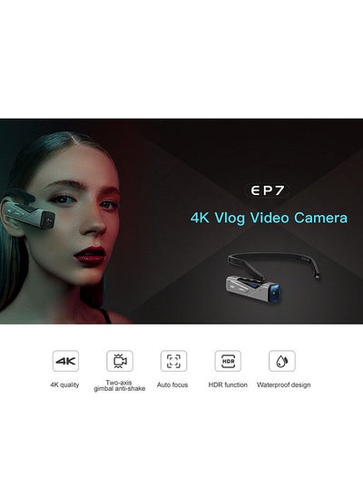 Buy EP7 Head Wearable 4K 60fps Video Camera First Person View Hands-Free Camcorder APP Control Autofocus Built-in 2-Axis Gimbal Anti-shake with Remote Control in UAE