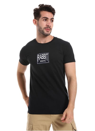 Buy Round Neck Slip On Tee With Stitched Patch - Black in Egypt