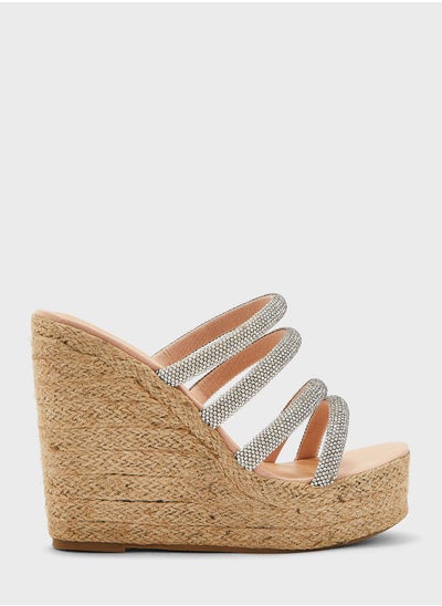 Buy Diamante Multi-Strap Wedge Sandal in UAE