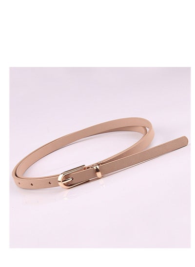 Buy Dress With Sweater Thin Belt Women's Versatile Needle Button PU Small Belt 105cm Pink in UAE