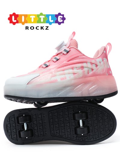 اشتري Double Wheel LED Flash Light Fashion Shiny Sneaker Skate Heelys Shoes With Lightning Sole في الامارات