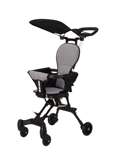 اشتري One - Click Folding And Llightweight Two Way Push Baby Stroller with Shed -Black في السعودية