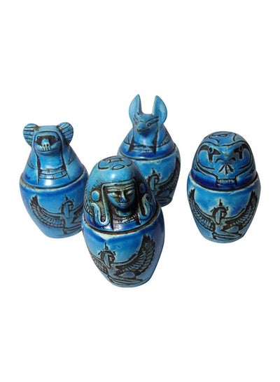 Buy Set Of 4 Egyptian Ancient Canopic Jars Canopy Jar Organs Storage Statue Statues Pharaoh Pharaohs Mythology Decor Souvenir Handmade Antique Decoration Collection Collectable Hieroglyphic Hieroglyphics in Egypt