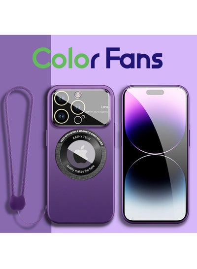 اشتري Magnetic Case for iPhone 14 Pro Max Ultra Thin Cover with Lanyard Purple في السعودية