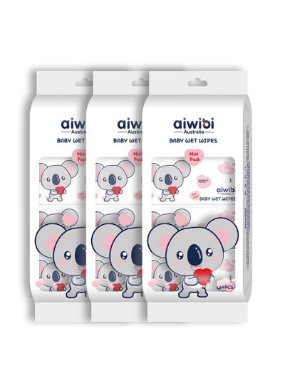 Buy Aiwibi Mini Baby Wet Wipes Pack of 8x8 Pack of 3 in UAE