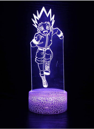 Buy 3D LED Illusion Lamp, Anime Hunter X Hunter Light with Touch Sensor, USB Powered 16 Colours Flashing Night Light for Child Bedroom Decor Gon And Killua in UAE