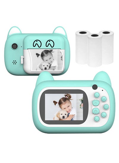 اشتري A7 Kids Camera 1080P Digital Instant Camera  Photo Printer with 24Mp Dual Cameras 2.4 inch Display Screen 3 Rolls of Print Paper Replaceable TF Card Design for Children في الامارات