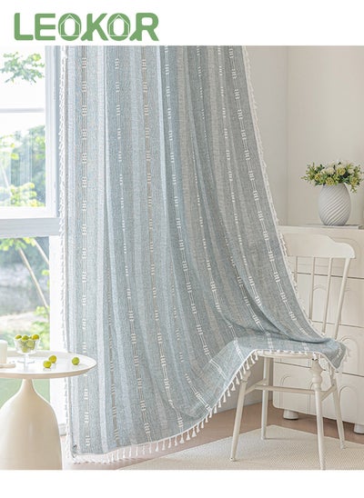 اشتري 1 Panels Embroidered Farmhouse Sliding Door Curtain Boho Curtains 140*220CM في السعودية