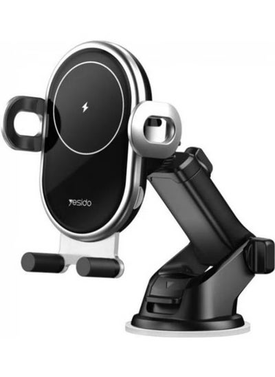 Buy Wireless Car Mounted 10W Phone Holder Charger Black in Saudi Arabia