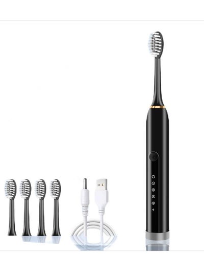 Buy Electric Toothbrushes for Adults with 4 Brush Heads, Sonic Rechargeable Teeth Whitening, Power Toothbrush in Saudi Arabia