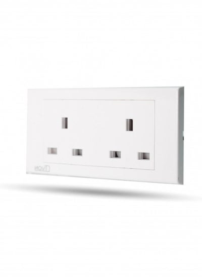 Buy Double electrical socket 13 amp white in Saudi Arabia