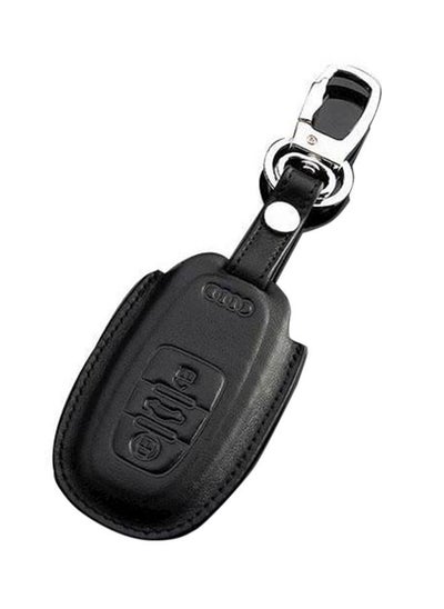 اشتري Genuine Leather Car Key Case Cover For Audi, Black Chain في السعودية