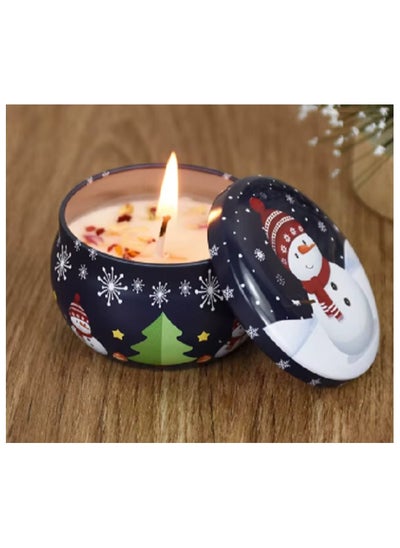 Buy New Year's and Christmas candles for the office or home with a Santa Claus drawing. The candle inside the Christmas tin with a very beautiful scent: 6*7 cm, multi-colored. Bertman candles, number 1 in Egypt