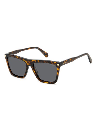 اشتري Women's Polarized Rectangular Shape Acetate Sunglasses PLD 4164/S/X GREY 45 - Lens Size: 44.6 Mm - Hvn في السعودية