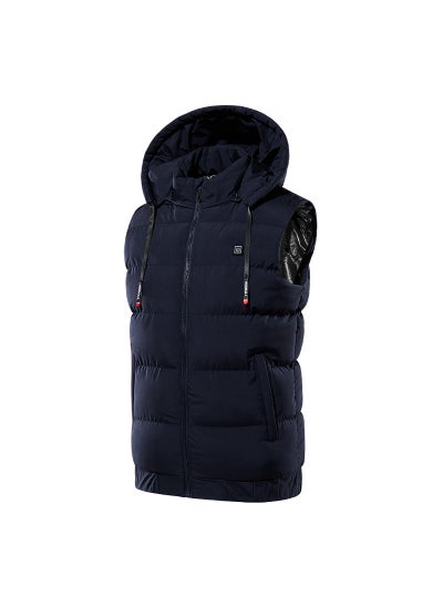 اشتري Factory spot heating vest 2023 winter new usb charging smart electric vest large size heating vest Dark Blue في الامارات